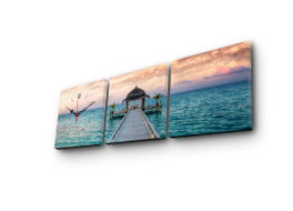 Wallity Conjunto de 3 Relojes de Pared de Lienzo Decorativo Multicolor